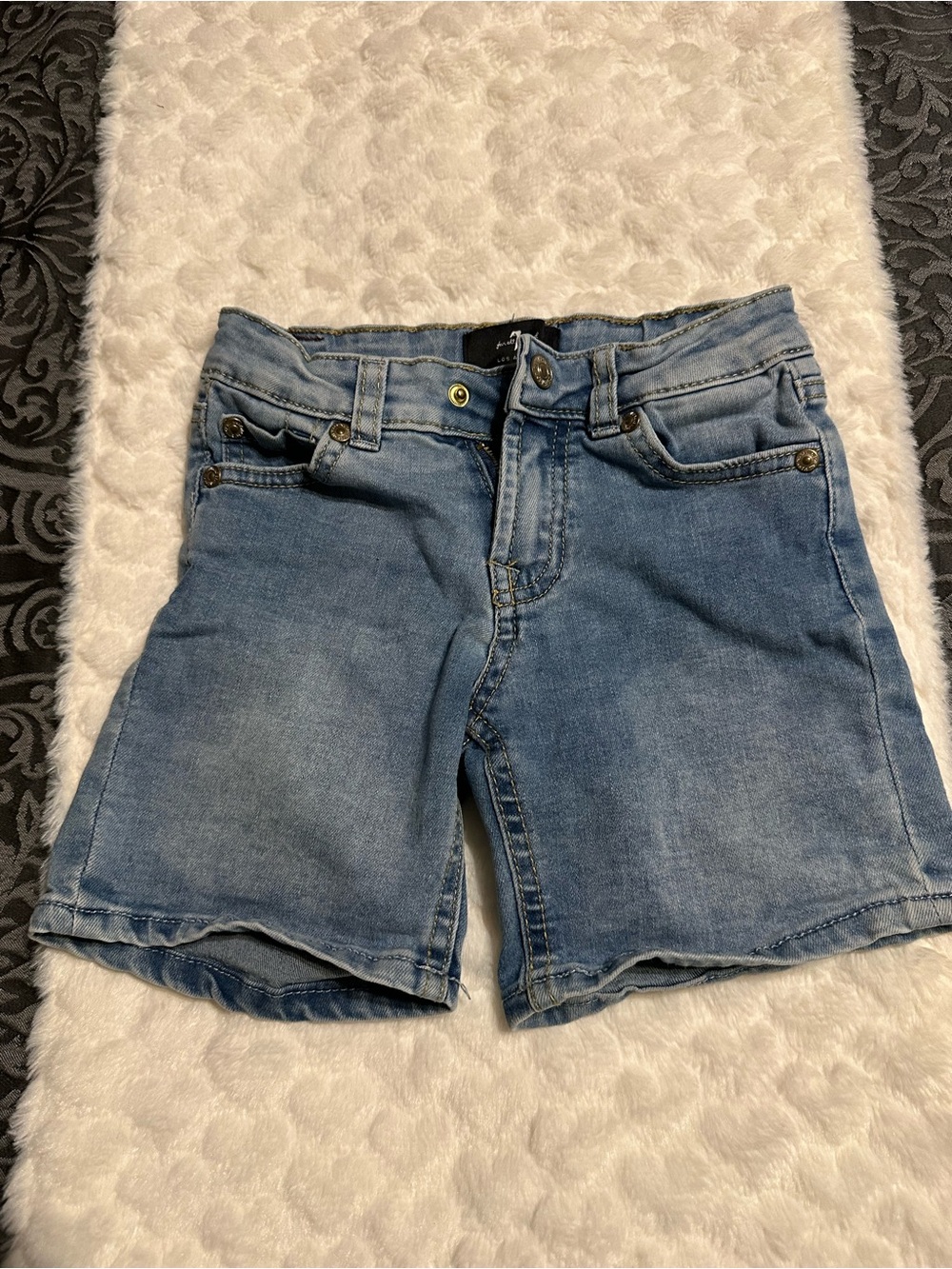 7 For All Mankind Light Blue Denim Kids Shorts